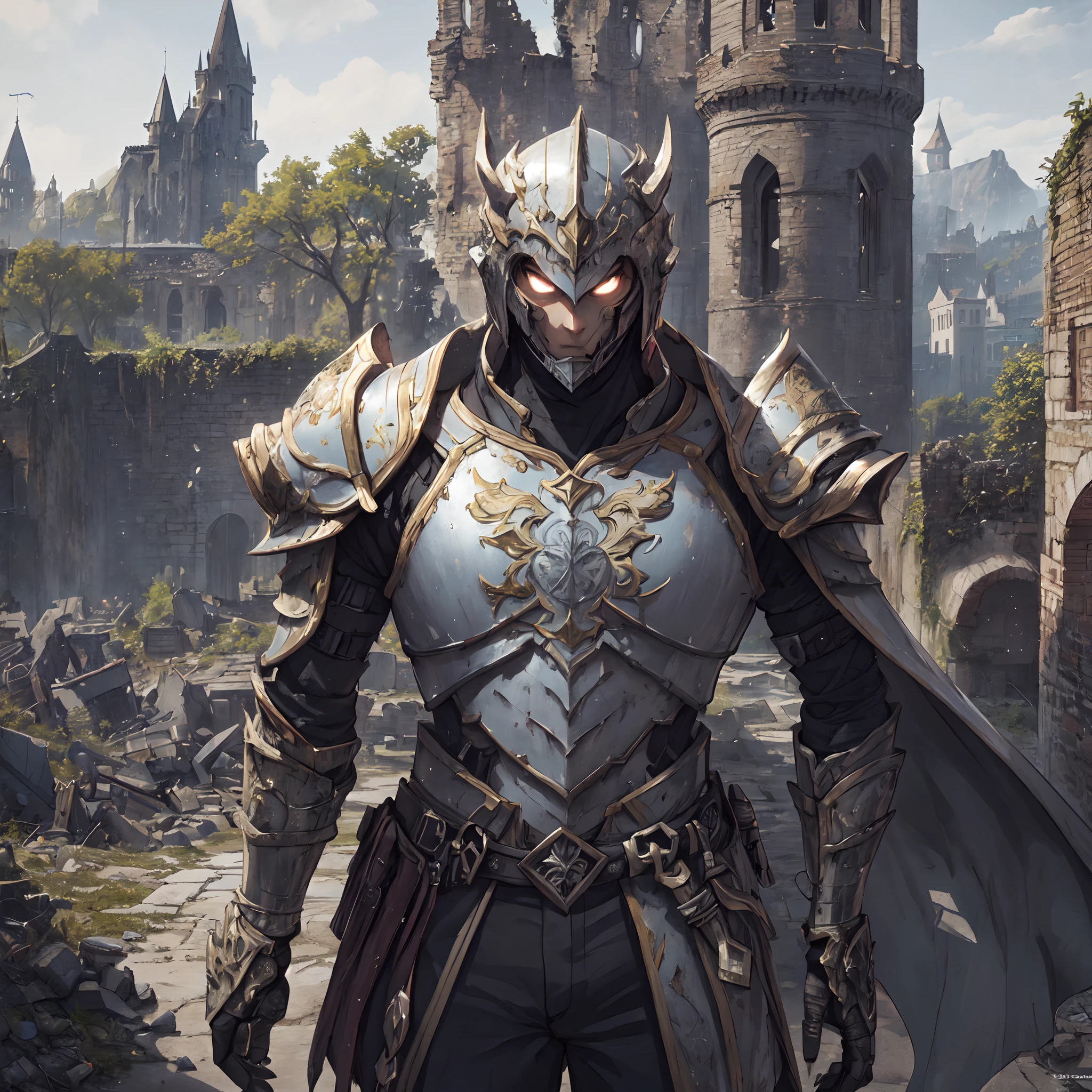 128K Resolution,
Ultra High Definition,
Best Quality,
Hyper Detailed,
Precisely Designed,
Masterpiece,
Anime,
Body Shot,
1 Boy,
Handsome,
Short Hair,
(((Hyper Detailed Armor Plates))),
(((Hyper Detailed Undershirt))),
(((Hyper Detailed Baron Armor))),
(((Castle Ruins Background Scenery))),