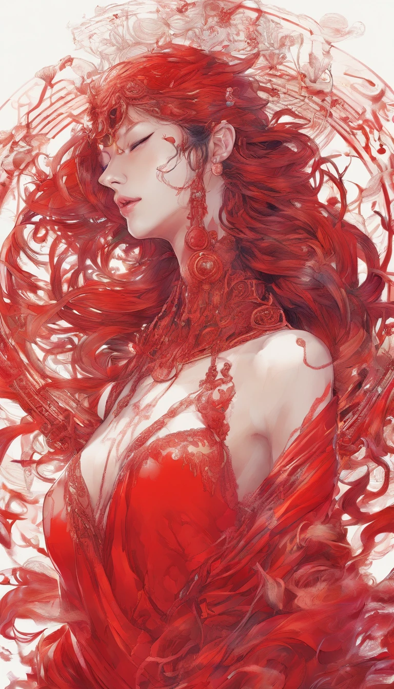 Blood red room, Flashing white TV screen, BUDDHA STATUE, cabelos preto e longos, with hair dishevelled, Cover one eye and face, Bright red eyes, Wearing a white transparent robe, Looming full breasts,liquor,Devil, reaching out her hands,Straighten your body, Red nails are exposed, Pinch the camera, hyper HD, Anatomically correct, Textured skin, Super detail, High details, High quality, A high resolution, 8K, hyper HD, Anatomically correct, Textured skin, Super detail, High details, High quality, Best quality, 8K,Leishnampo,Room 2,Horror