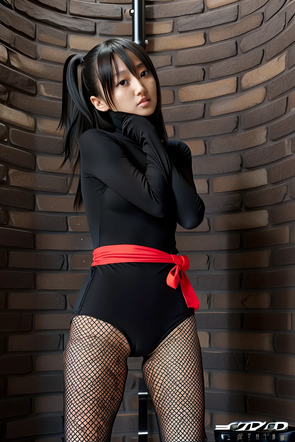 Woman in black bodysuit、skintight black clothes, wearing black tight clothing, Atsuko Kudo in a spandex costume, asuka suit under clothes!, Realistic Young Gravure Idol, Young Sensual Gravure Idol, Ninja Outfit, Young skinny gravure idol, sakimichan hdri、skintight、Photoreal Stick、Wear skin-tight treotards