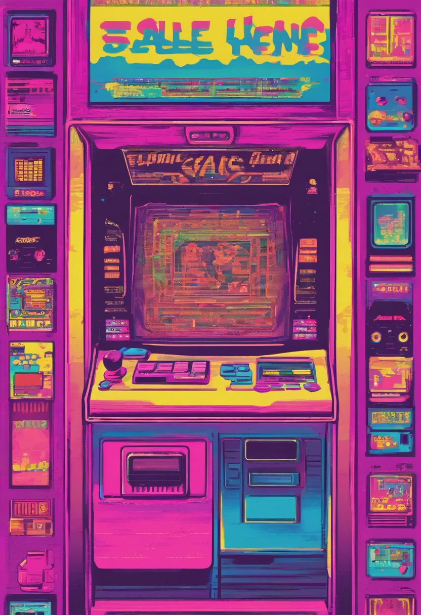 kawaii aesthetic, Sala de Jogos Arcade, zero, vaporwave, Synthwave