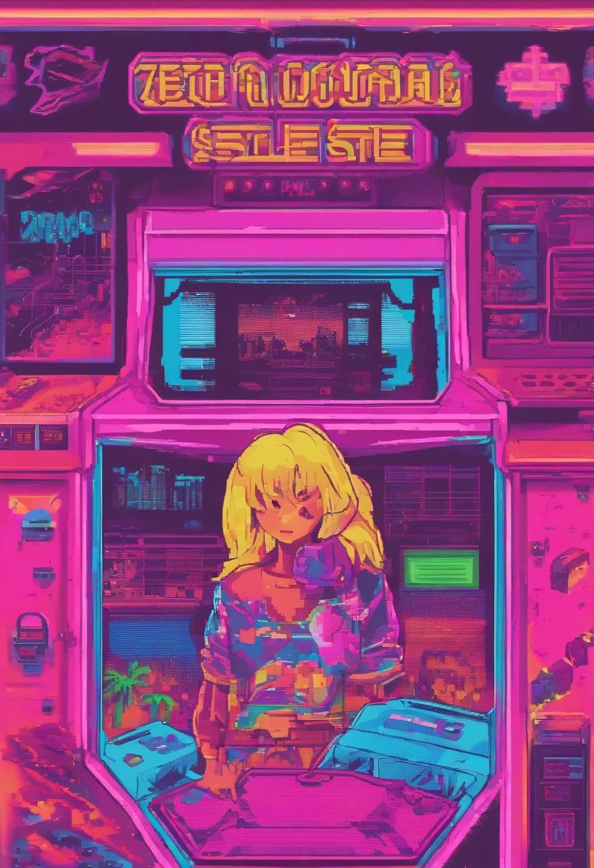 kawaii aesthetic, Sala de Jogos Arcade, zero, vaporwave, Synthwave