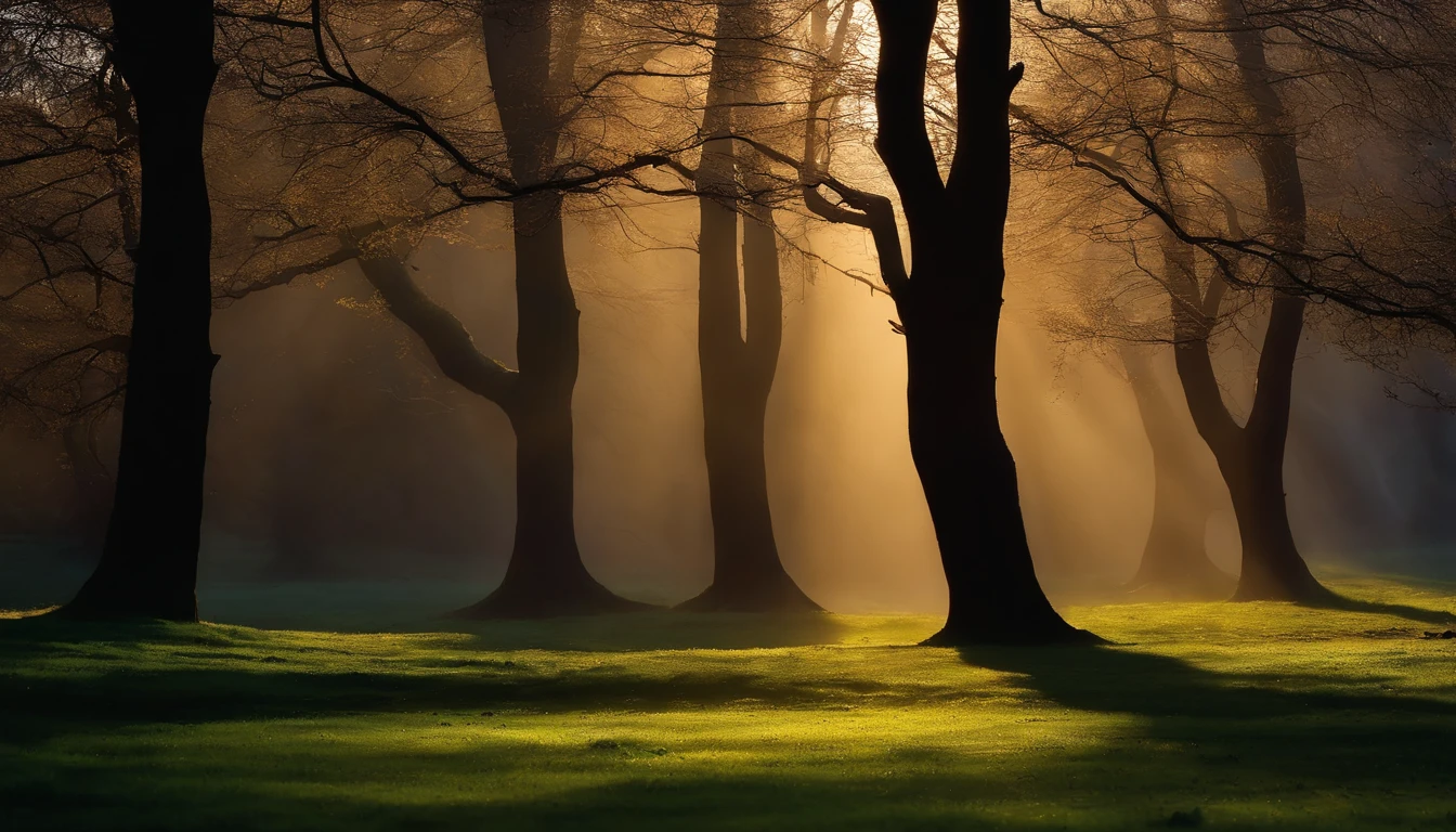 The trees twisted like skeletal fingers, and shadows danced menacingly.