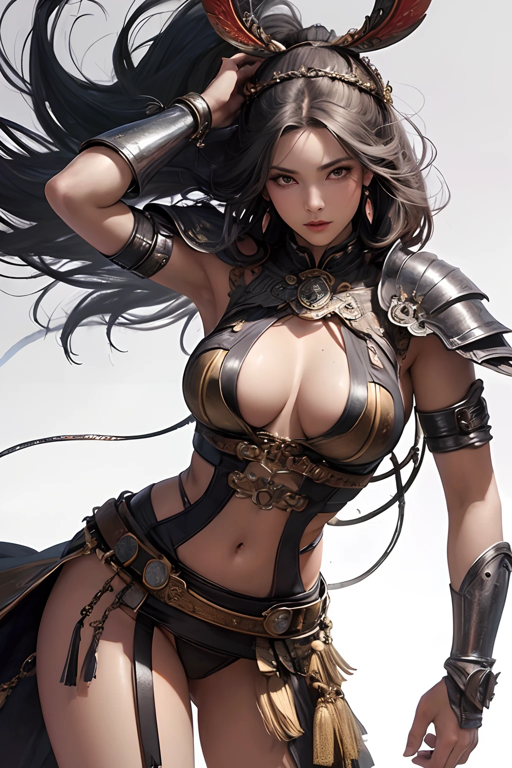top-quality、masutepiece、A warrior、Beautuful Women、Colossal tits、（（（Naked clothes）））、(teats)