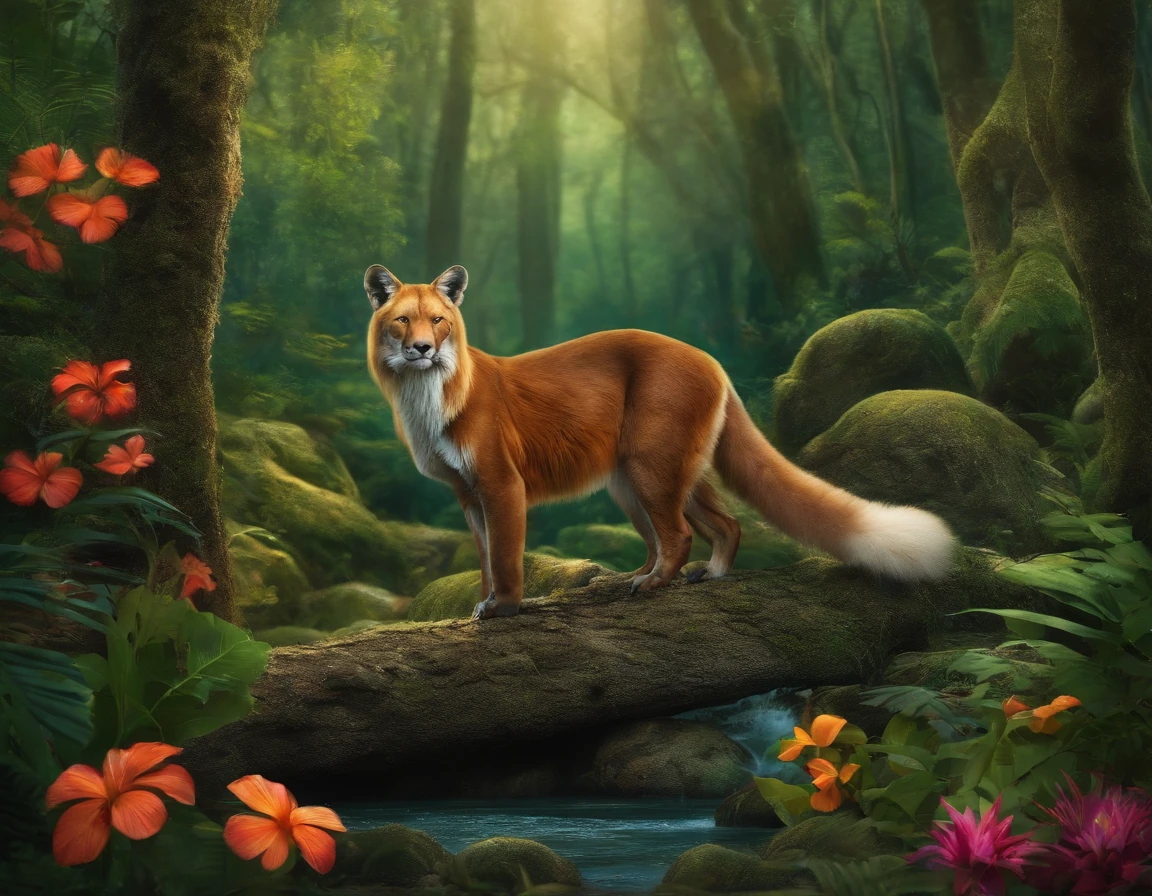 MUITOS ANIMAIS EM DESENHO ANIMADO NA FLORESTA