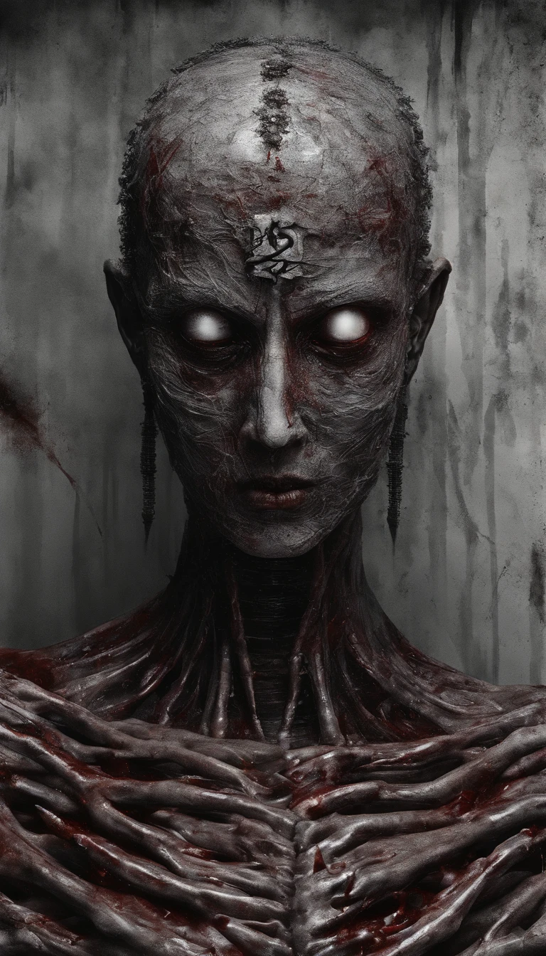 The ritual of The Queen of the Damned nude exposed intricate, Depressed Side of Humanity, by Alberto Seveso, Luis Royo and HR Giger, artstation, Dark, and highly detailed digital painting of a group of necromancers summoning a powerful undead creature, with a greenish glow and occult symbols in the background in the style of art by zdislav beksinski and wayne barlowe, the image should have a sharp focus, Intricate details, and be trending on artstation.