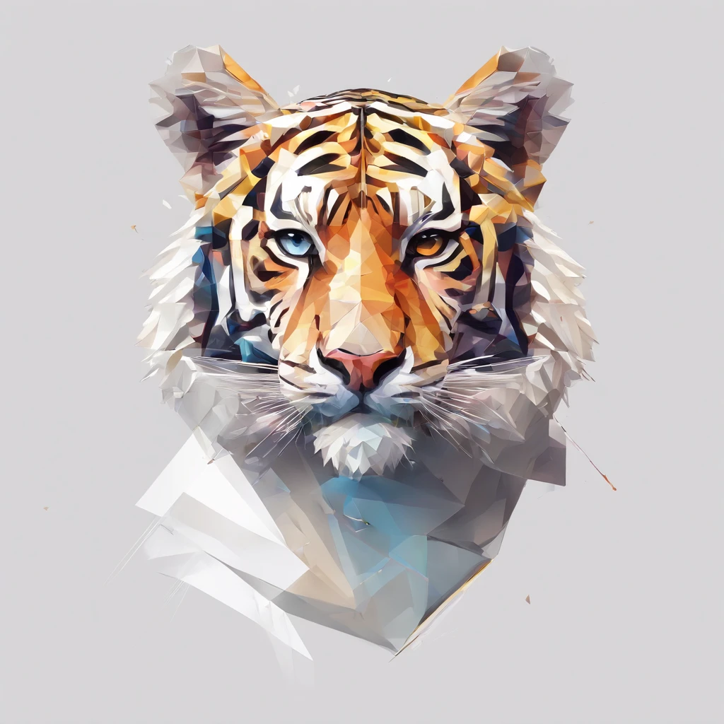 Perfect alignment, Cute little tiger wearing a jacket，crystal vases，Rose flower, Wearing sunglasses, cheerfulness, Standing position, Abstract beauty, Centered, Looking at the camera, Facing the camera, nearing perfection, Dynamic, Highly detailed, smooth, Sharp focus, 8K, high definition resolution, illustration, Art by Carne Griffiths and Wadim Kashin, White background