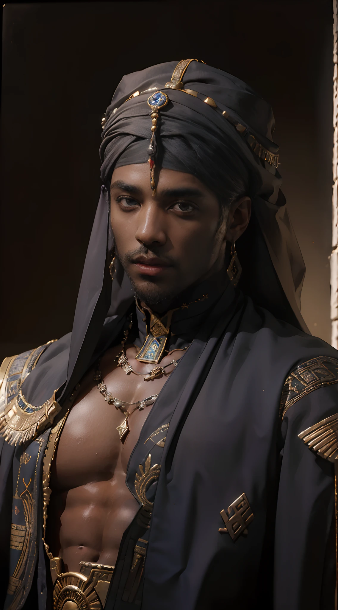 ((Oil_painting: 1.9)), ((dark_skinned ancient Egypt non_binary ancient male model)), (dark_skin: 1.8), (extremely attractive: 1.9), sexy, (ancient_Arab_clothing: 1.8), (androgynous: 1.9), beardless male, shaved face, clean shave, (extremely_beautiful: 1.9), ((absurdly_handsome male: 1.9)), ((god_like beauty: 1.9)), Greek clothing, greek, ((Squared_chin: 1.8))