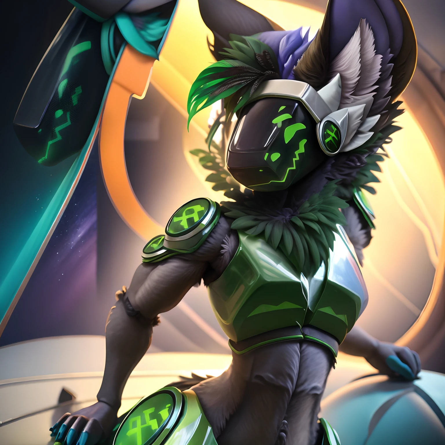 Protogen, color verde, cuerpo completo
