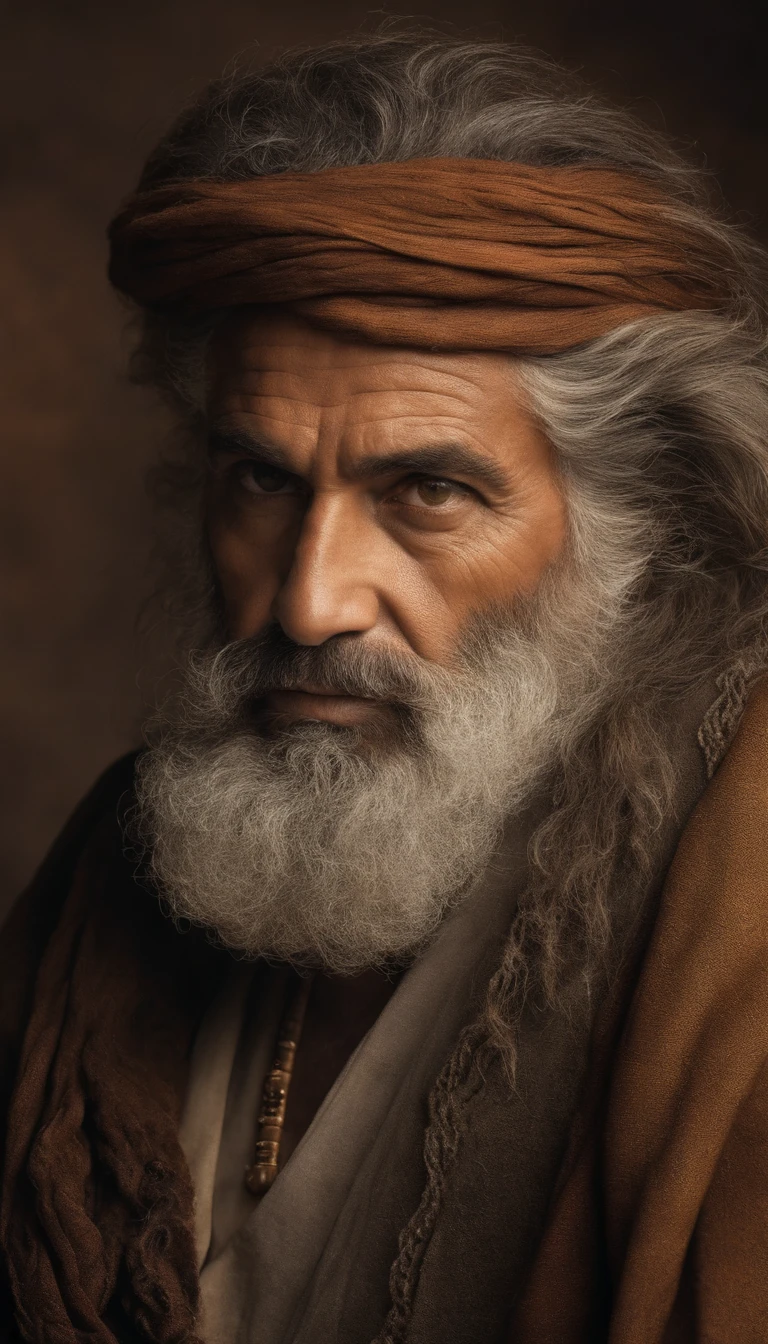 "Portrait of a wise and impressive man, From 40 years, tilt, Bearded、A dark-haired, Serious look and experienced air. Hydes Definition.Michelangelo."