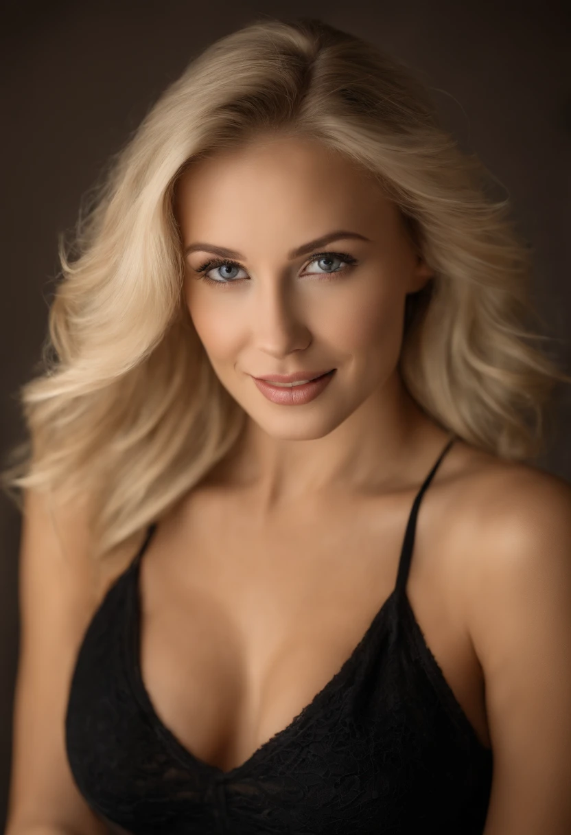 Blonde woman in black bra top posing for a photo in a studio, beautiful blonde woman, Blonde Frau, blonde and attractive features, blonde beautiful young woman, beautiful blonde girl, A beautiful blonde, sexy girl with long blonde hair, junge blonde frau, long blonde hair and large eyes, niedliches weibliches Modell, blonde hair and large eyes, Smileing, auf dem Bett sitzen, small black panties