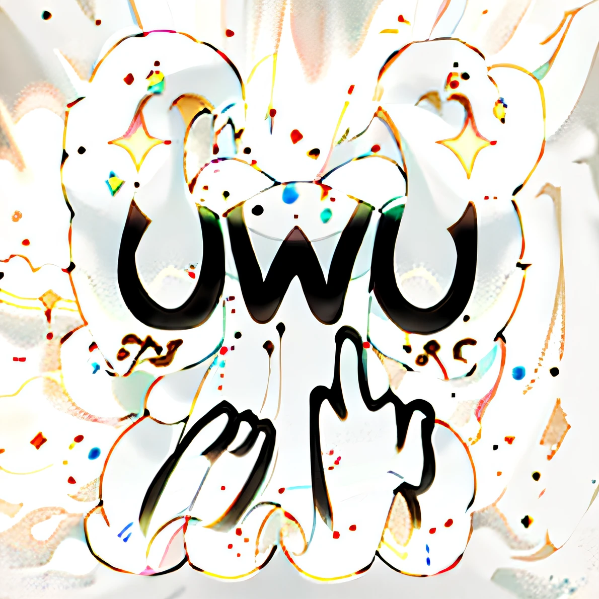 (best quality,ultra-detalhado),urso branco bonito com pele macia e uma gravata, em uma paleta de cores rosadas sonhadora, escudo, coat of arms, illustration, nuvem fofa, Urso Uwu, "UUWU" Escrito, japones, asiatico, foda-se, tons rosa