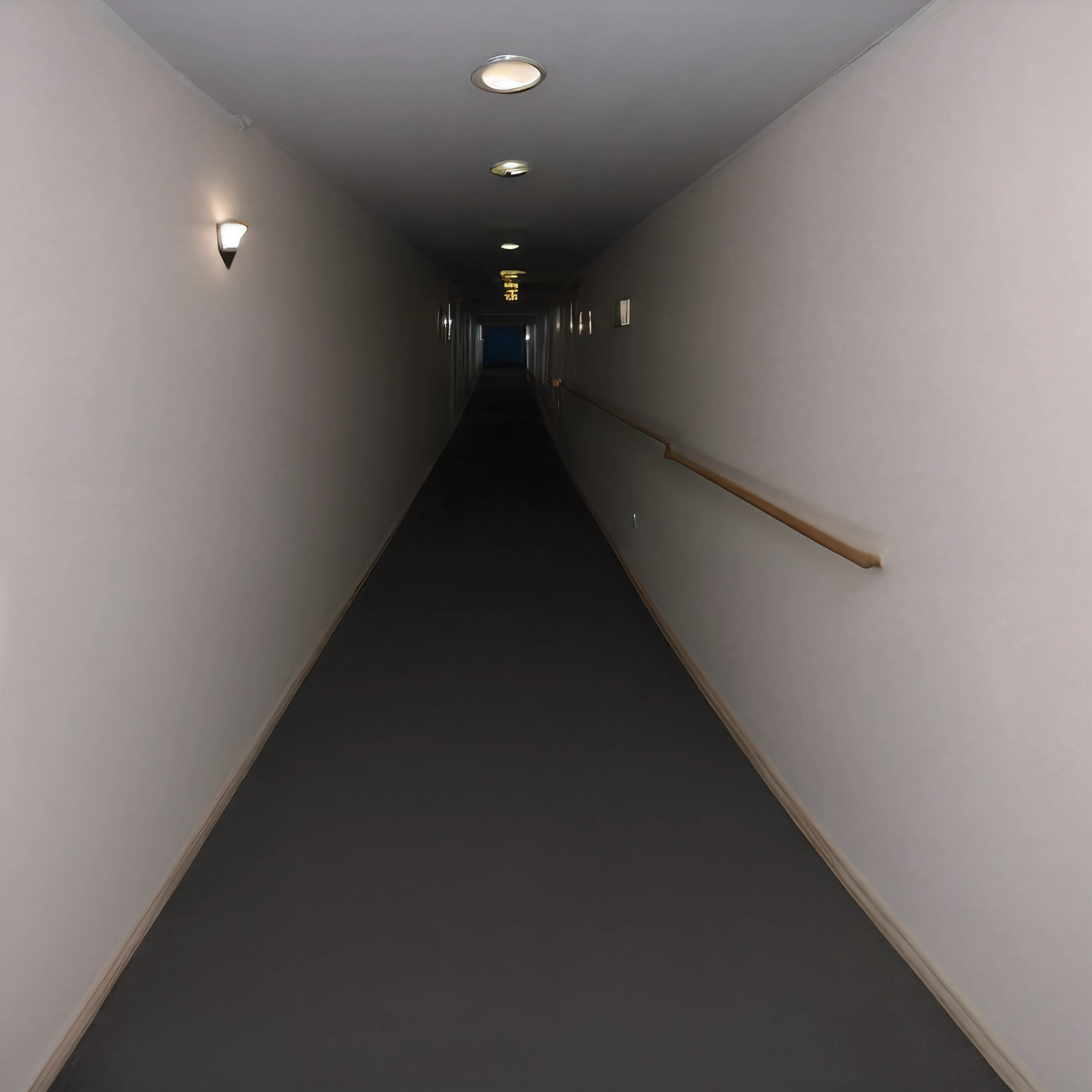 Endless dark hallway