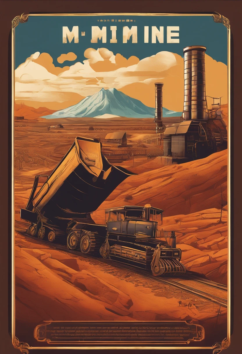 the mine where they extract spices and seasonings from the earth, large barrels of spices in background, cinematic, miners in distance