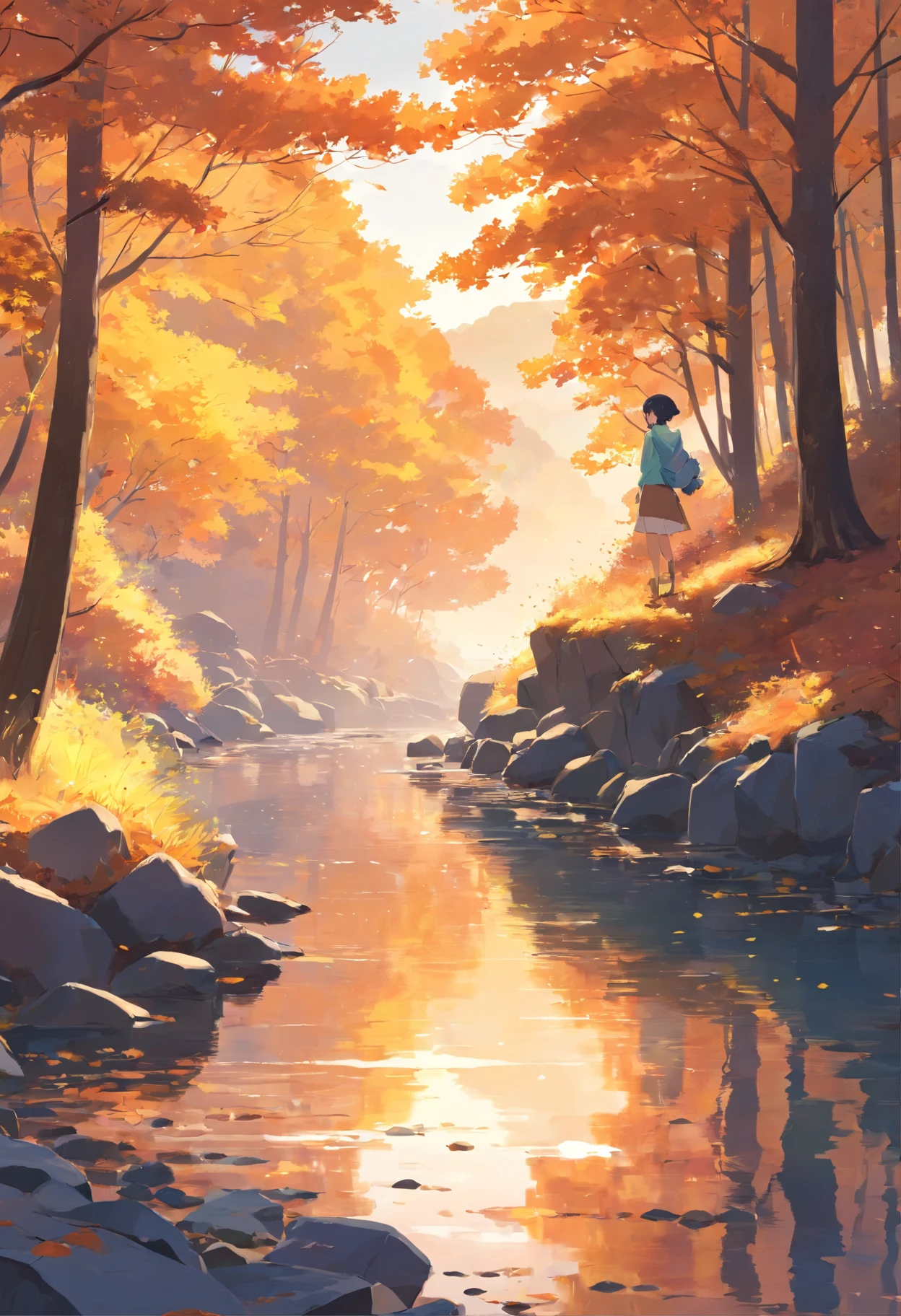 autumnal,eventide,riverbank,Scenic beauty
