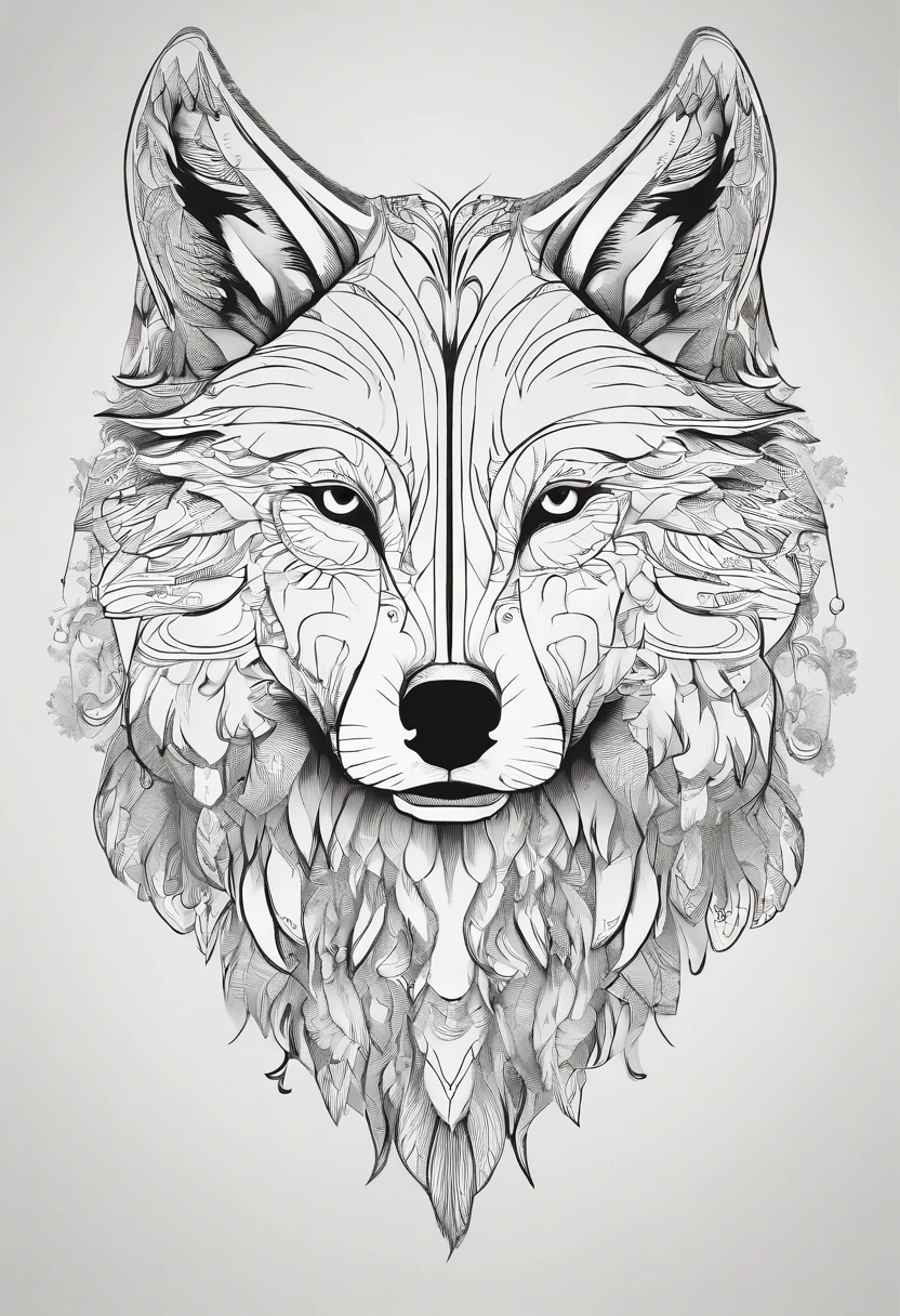 wolf with one angelic and one dmeonic wing