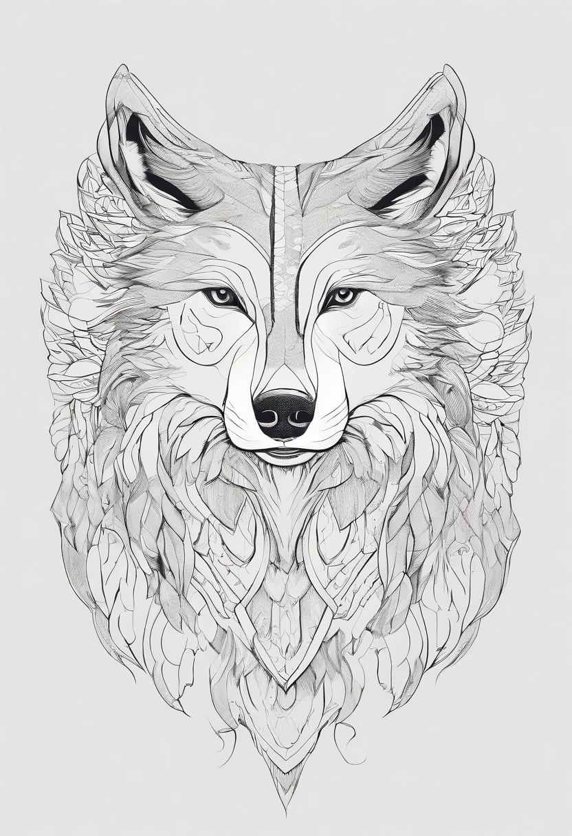 wolf with one angelic and one dmeonic wing