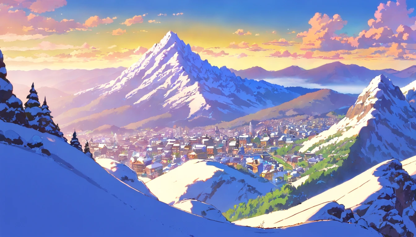 (((masutepiece))),Best Quality, snow mountains, Scenery, skyporn, Outdoors,families