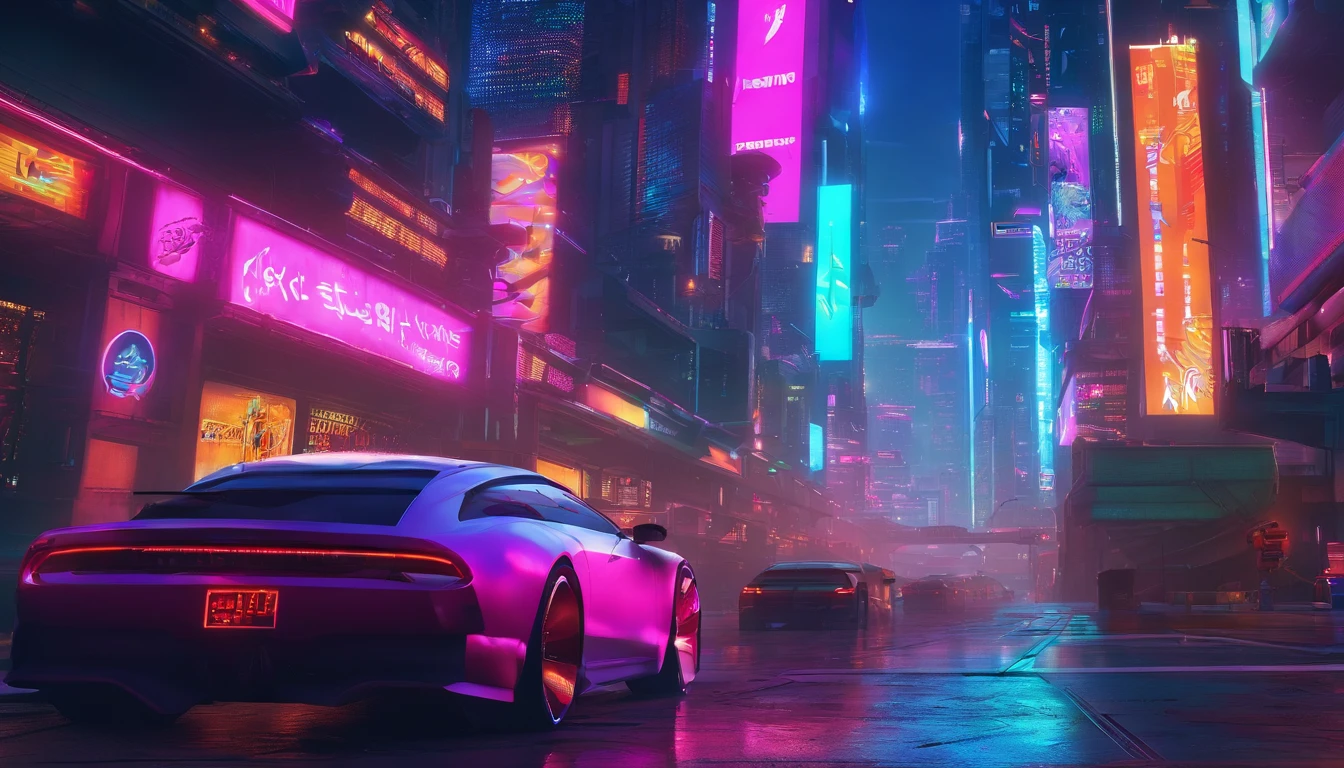 Blue hair, braided ponytail, magenta eyes, cowboy shot,Dynamic Angle,Please express the background of the metaverse space depicting the urban landscape of the near future with art. Ideally, your scene will include skyscrapers, shiny billboards, and futuristic vehicles.Create a metaverse background with cyberpunk elements. Paint a landscape with neon lights, technology-filled alleyways, and digital art integrated.Imagine the background of a metaverse space where futuristic nature and technology are fused. Express a landscape where advanced plants and ecosystems coexist with futuristic technology through art.