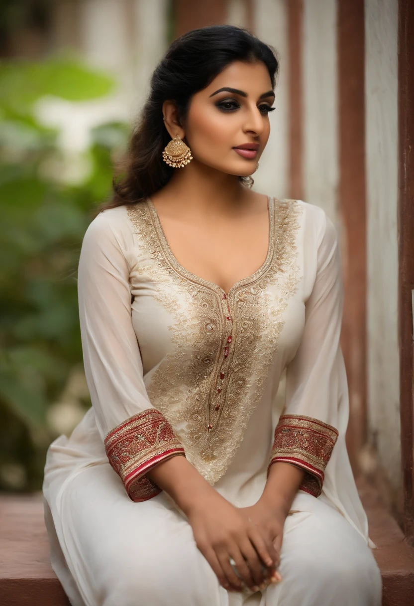 pakistan girl with big tits in shalwar kameez revealing very sexy, realistic, boobs of nipples from kameez can be seen, ver very big tits, realistic