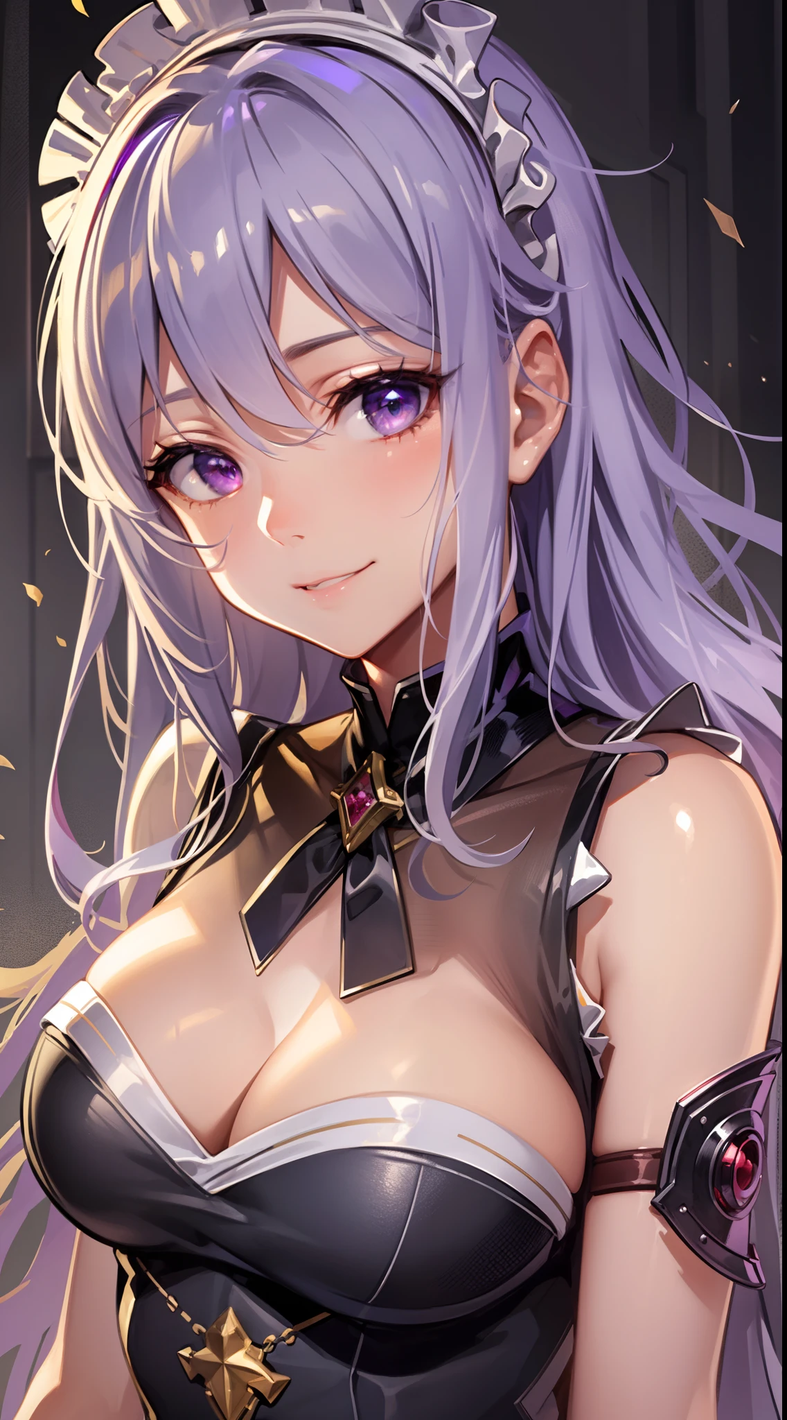 (Unity 16K Wallpaper, masutepiece, Best Quality, Ultra-detailed, extremely details CG, Cinematic lighting, Detailed, Beautiful detailed eyes, Solo),超A high resolution,Fine skin,A sexy,maid, maid apronl, Maid headdress,seductive smile,