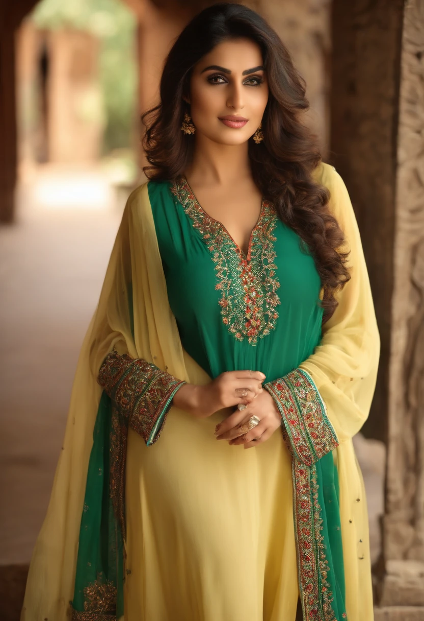 pakistan girl with big tits in shalwar kameez revealing very sexy, realistic, boobs of nipples from kameez can be seen, c cup boobs, realistic