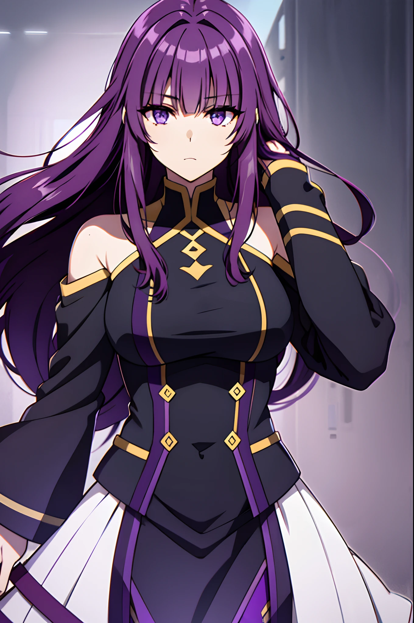 purple hair,purple eyes,1girl