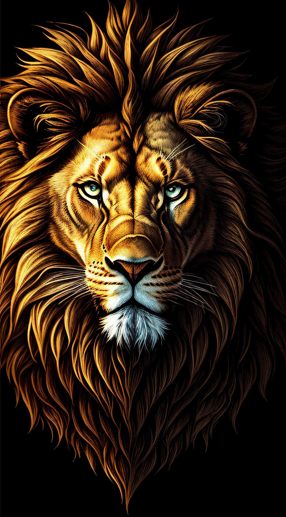 Generate artwork portraying The ShadowLion sending cryptic messages through art and literature.