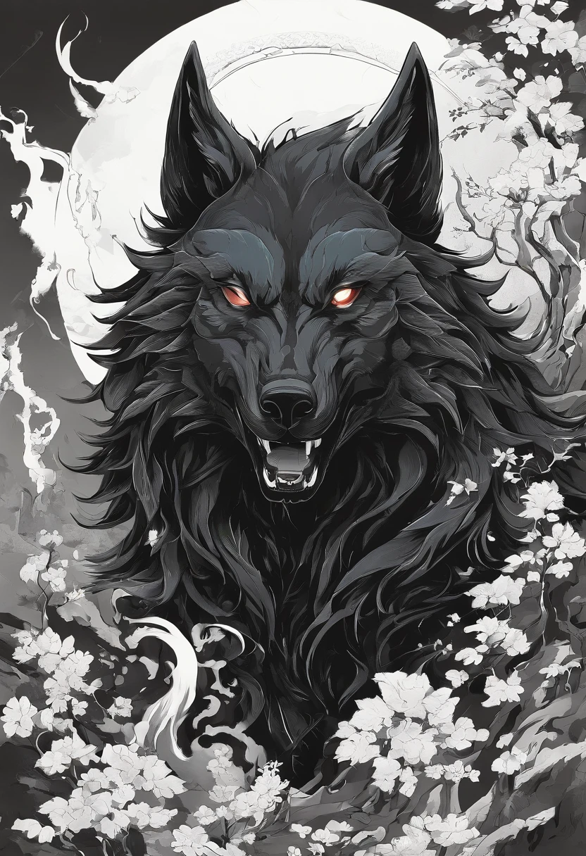 werewolf gigantic black humanoid wolf.
