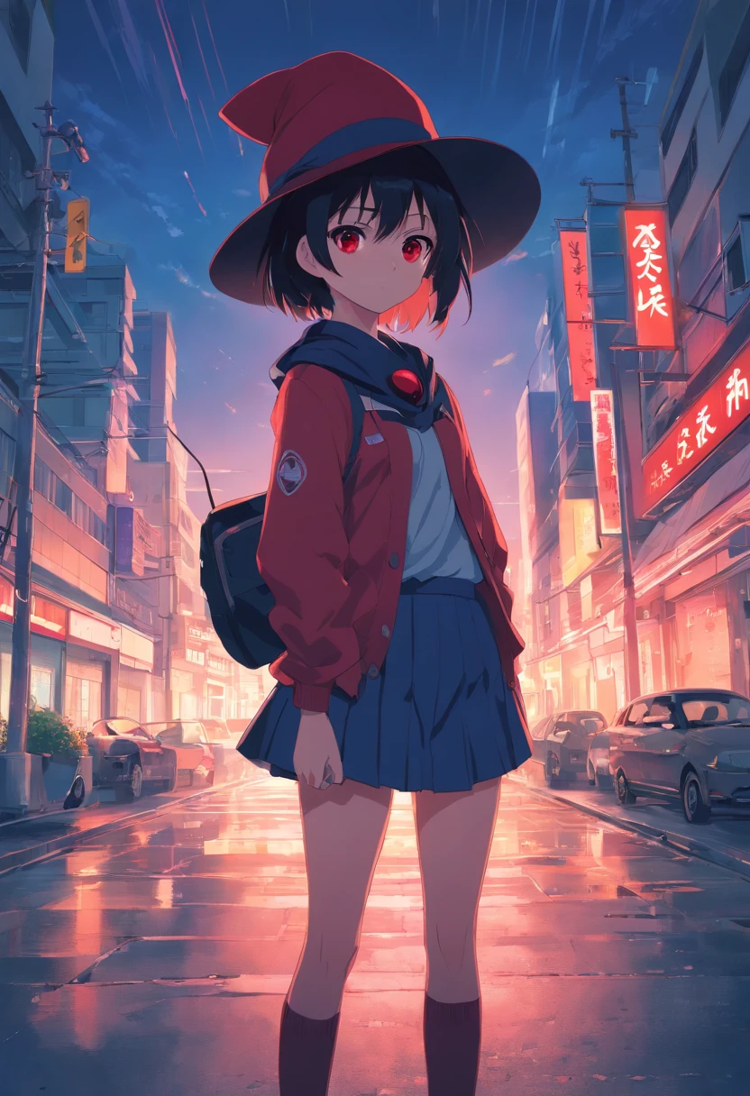 anime girl with red eyes and black hat holding a knife, anime moe artstyle, yandere intricate, portrait gapmoe yandere grimdark, gapmoe yandere grimdark, gapmoe yandere, yandere, akane owari danganronpa, ((red)) baggy eyes, (anime girl), demon anime girl, zerochan art