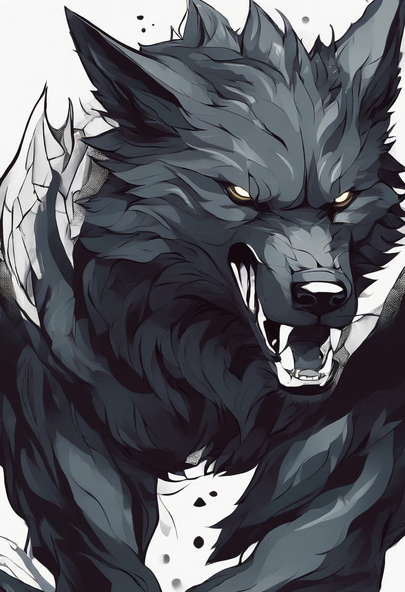 werewolf gigantic black humanoid wolf.