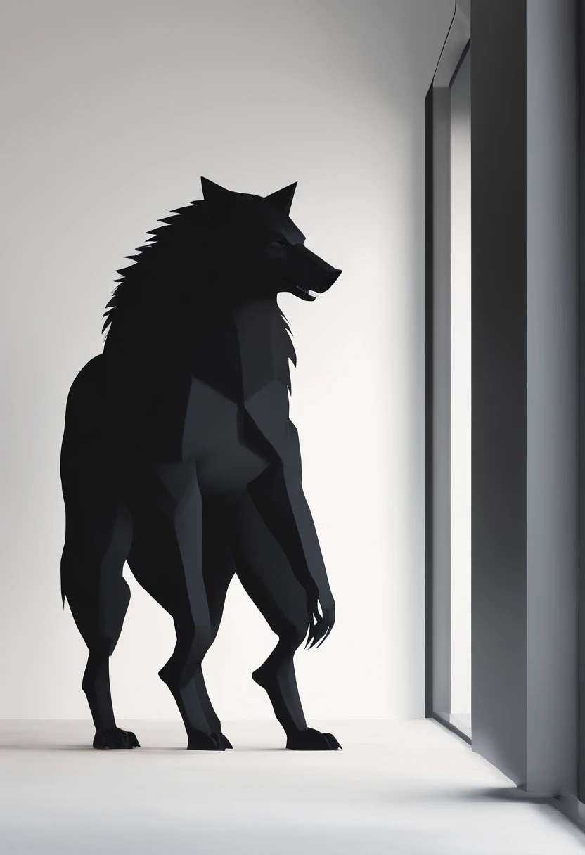 werewolf gigantic black humanoid wolf.