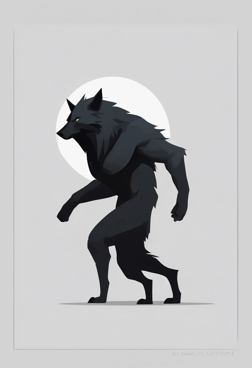 werewolf gigantic black humanoid wolf.