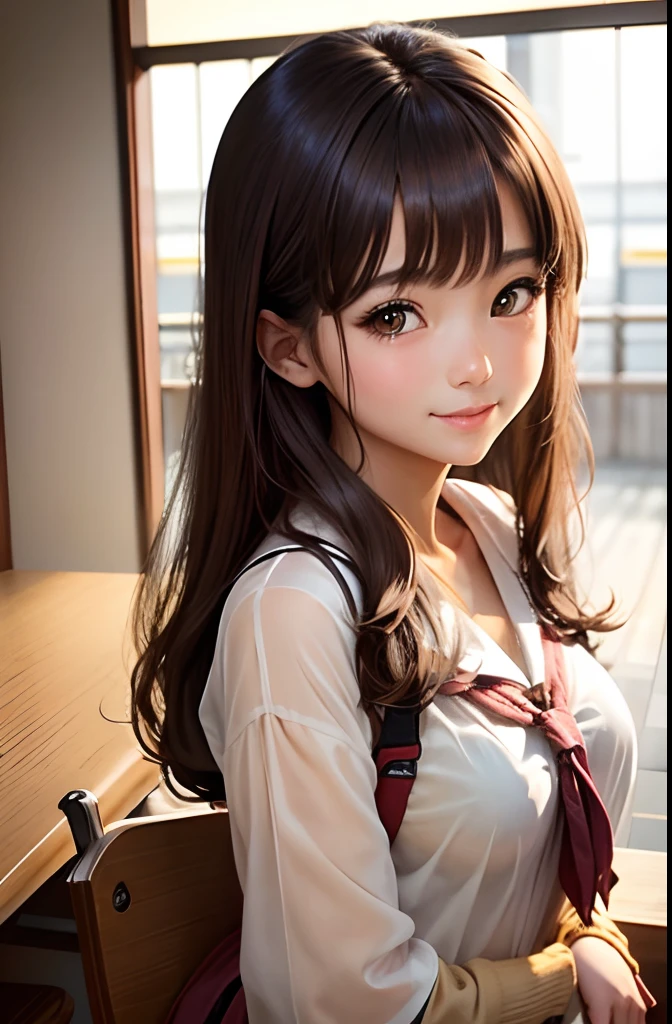 see -through、a beauty girl、japanes、hi-school girl、Live Action、Smile a little、Brown-beige hair、A sexy