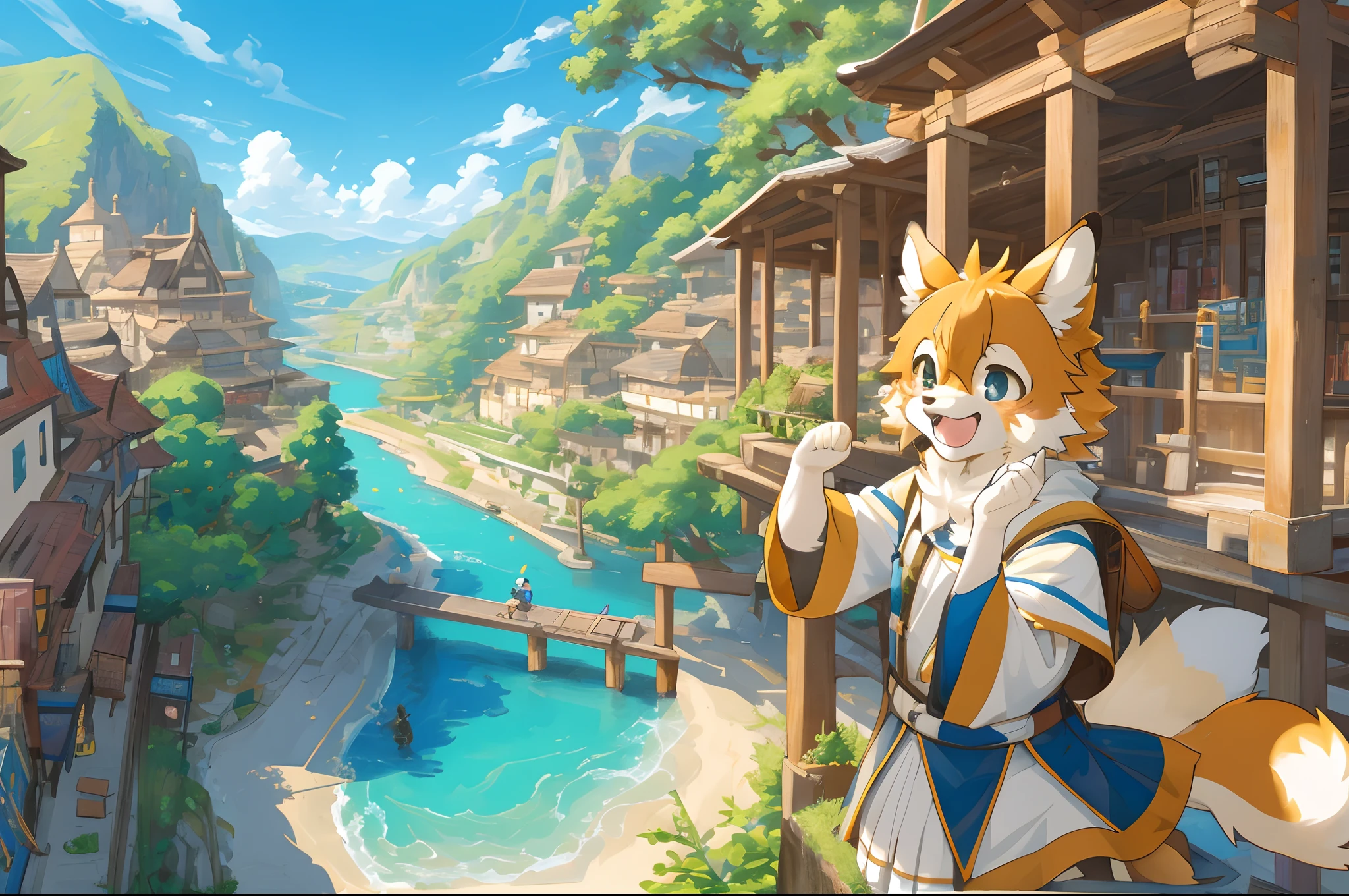 super high resolution, detailed background, World Heritage Site, 6+boys, 6+girls, Happy, joyful, absurdres(Photos of solo travelers)(kemono, furry anthro),