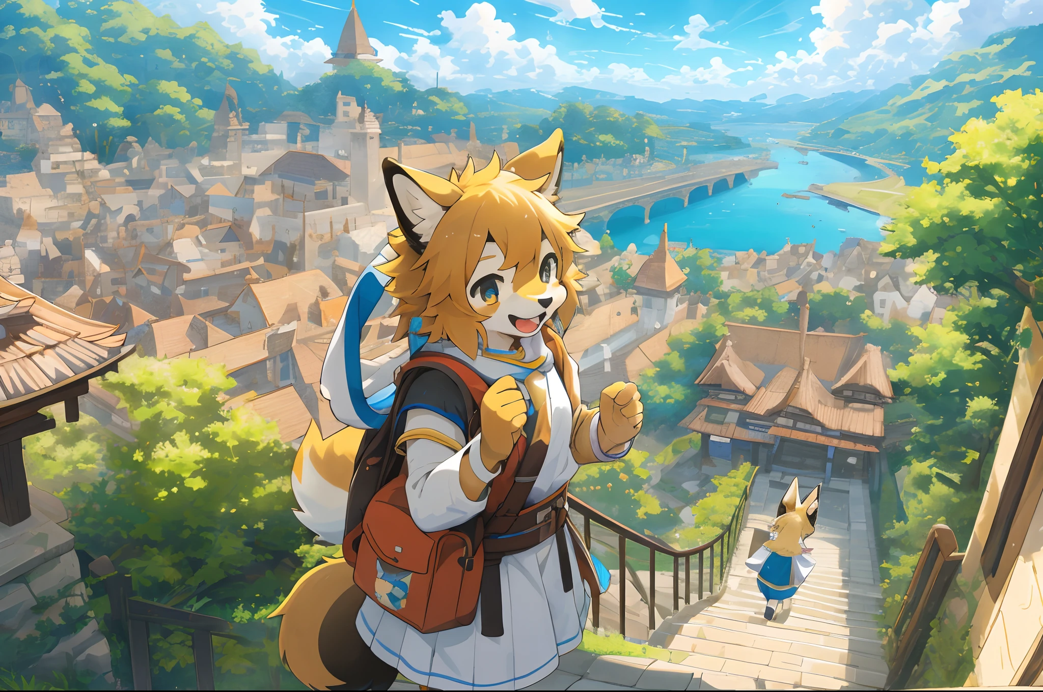 super high resolution, detailed background, World Heritage Site, 6+boys, 6+girls, Happy, joyful, absurdres(Photos of solo travelers)(kemono, furry anthro),