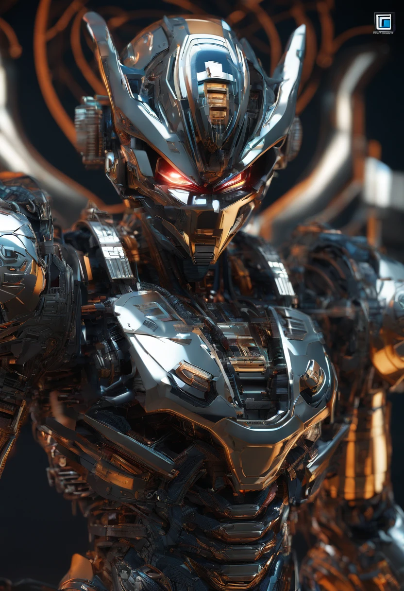 Dragon ball, Goku como Ciborgue , science fiction, saiyajin goku. Half human half machine Goku's appearance, senso de tecnologia, c4d, renderizador OC, Motor irreal, High detail, desenho industrial, HD 8K, studiolight, retro