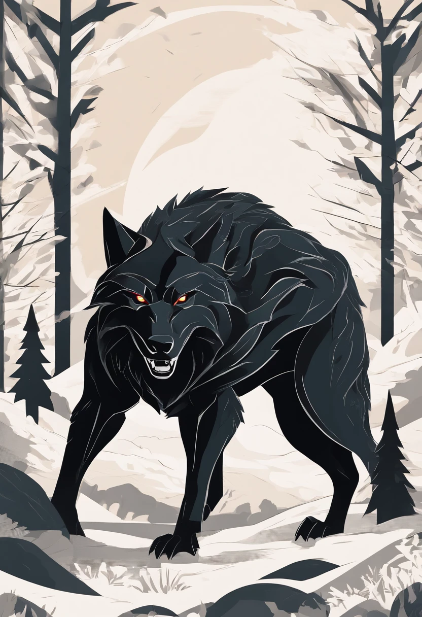 werewolf gigantic black humanoid wolf.