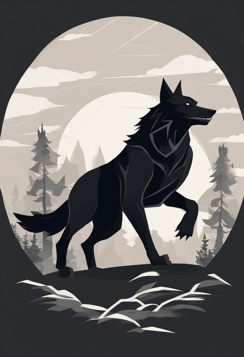 werewolf gigantic black humanoid wolf.