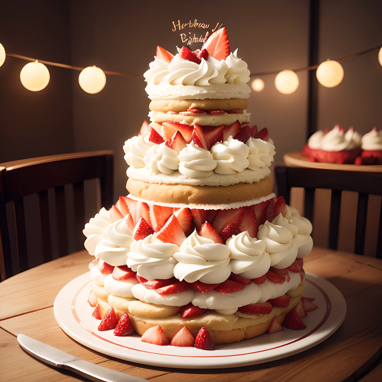 Image of a large shortcake for a birthday