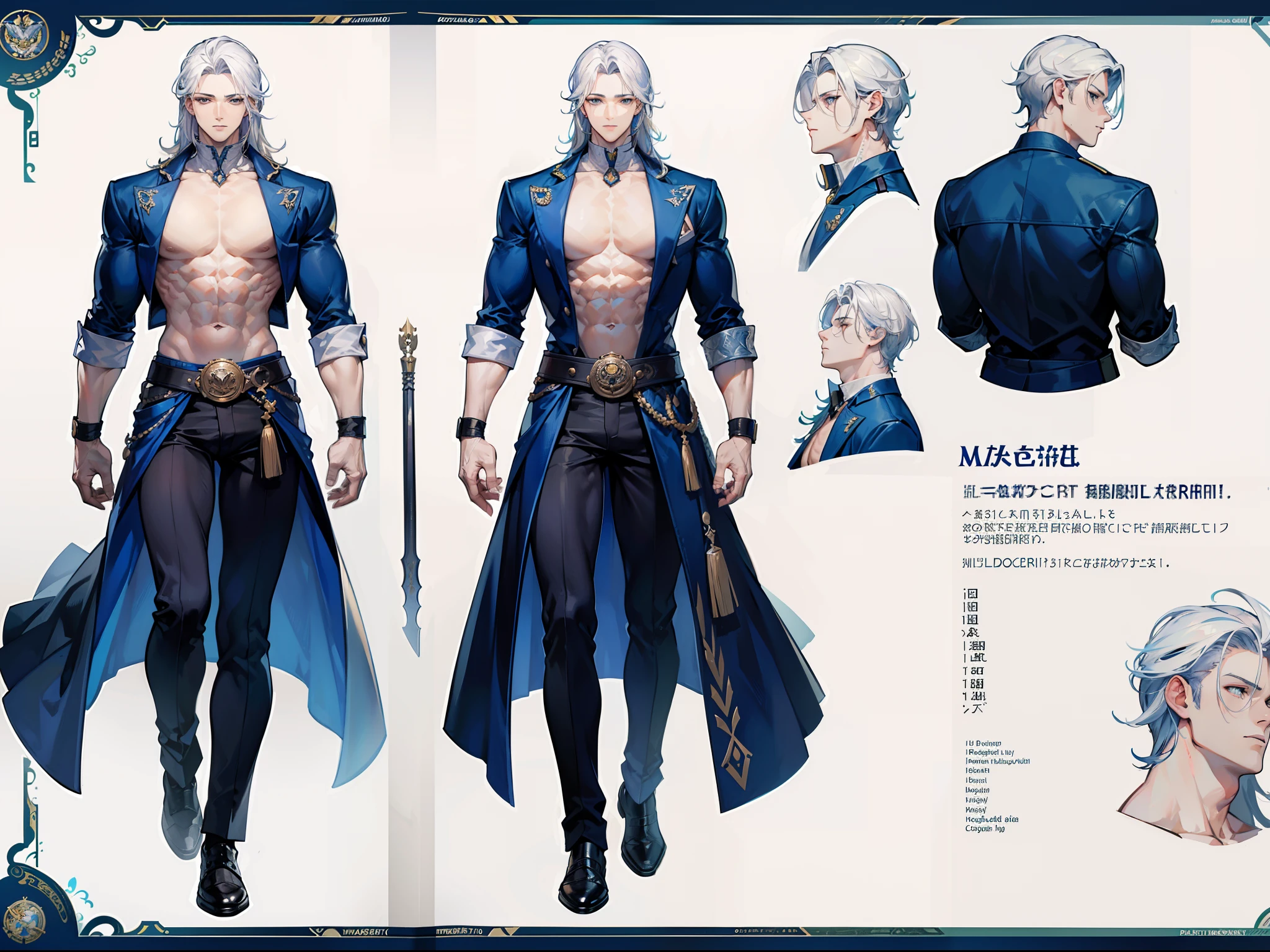 (Masterpiece, best quality), detailed, 1 man, ((character concept art)), ((character design sheet, same character, front, side, back)), full body, body complete, 1 Male, 1 Man, Detailed face, character design sheet，full bodyesbian, Highly detailed, character sheet, character design, Many parts, dark skin, angel wings, short blonde hair, angel outfit, muscle male god, male clothes, masculine, muscle man, male muscle, manly, male angel, Muscle male with short blonde hair，beautiful man, beatiful boy,  abs, pectoral muscle