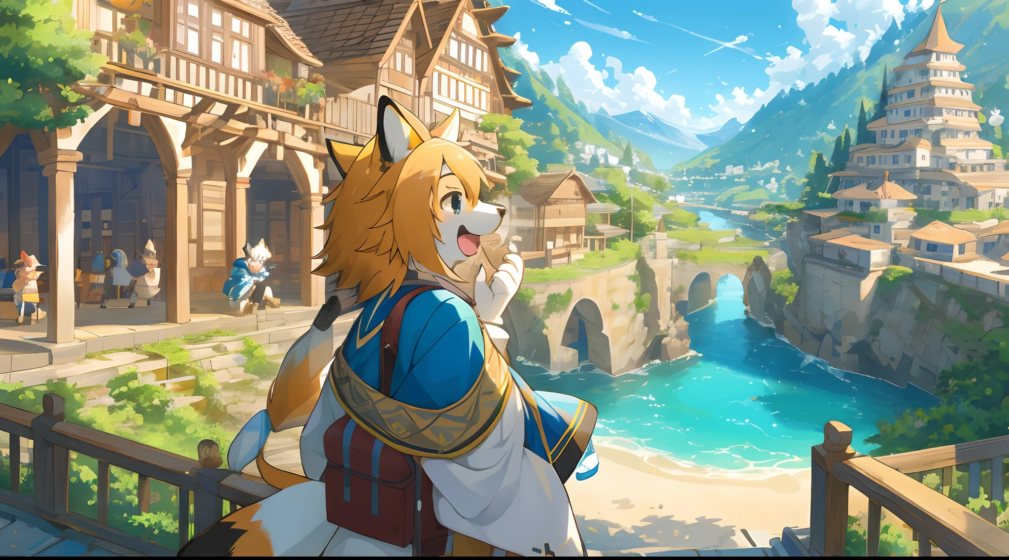 super high resolution, detailed background, World Heritage Site, 6+boys, 6+girls, Happy, joyful, absurdres(Photos of solo travelers)(kemono, furry anthro),