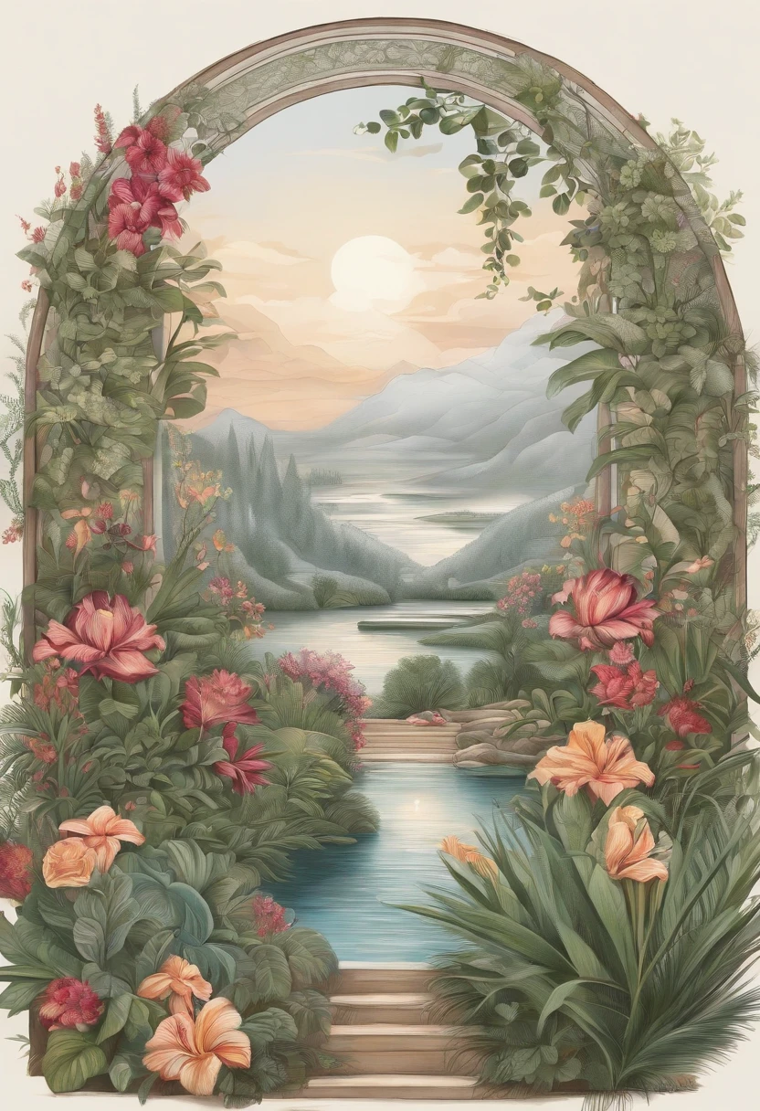 make me this drawing with plants