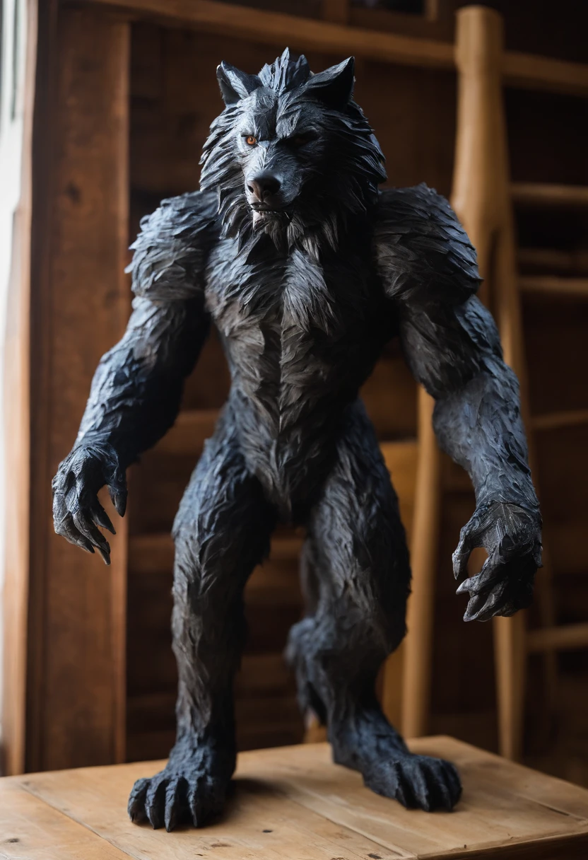 werewolf gigantic black humanoid wolf.