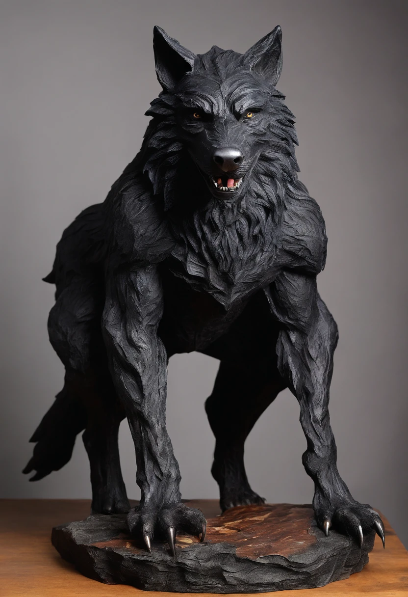 werewolf gigantic black humanoid wolf.