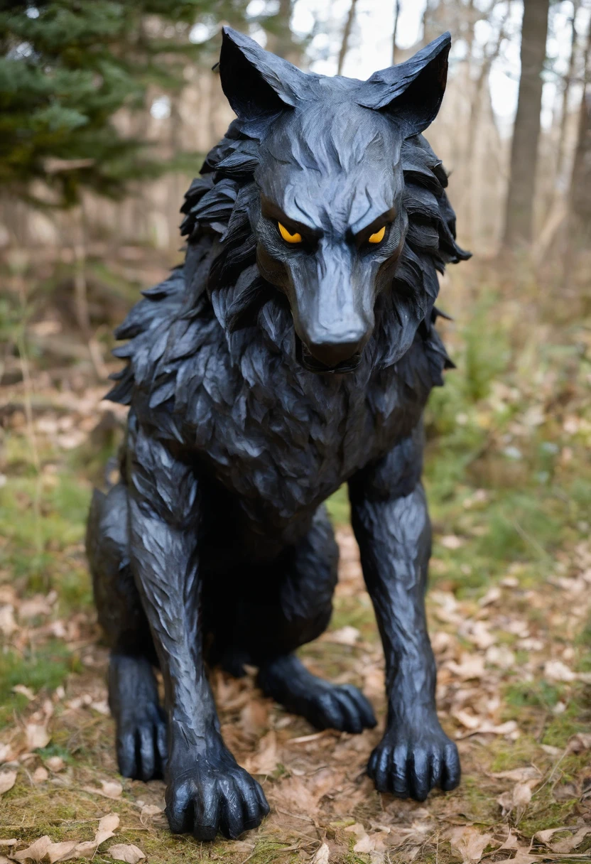 werewolf gigantic black humanoid wolf.
