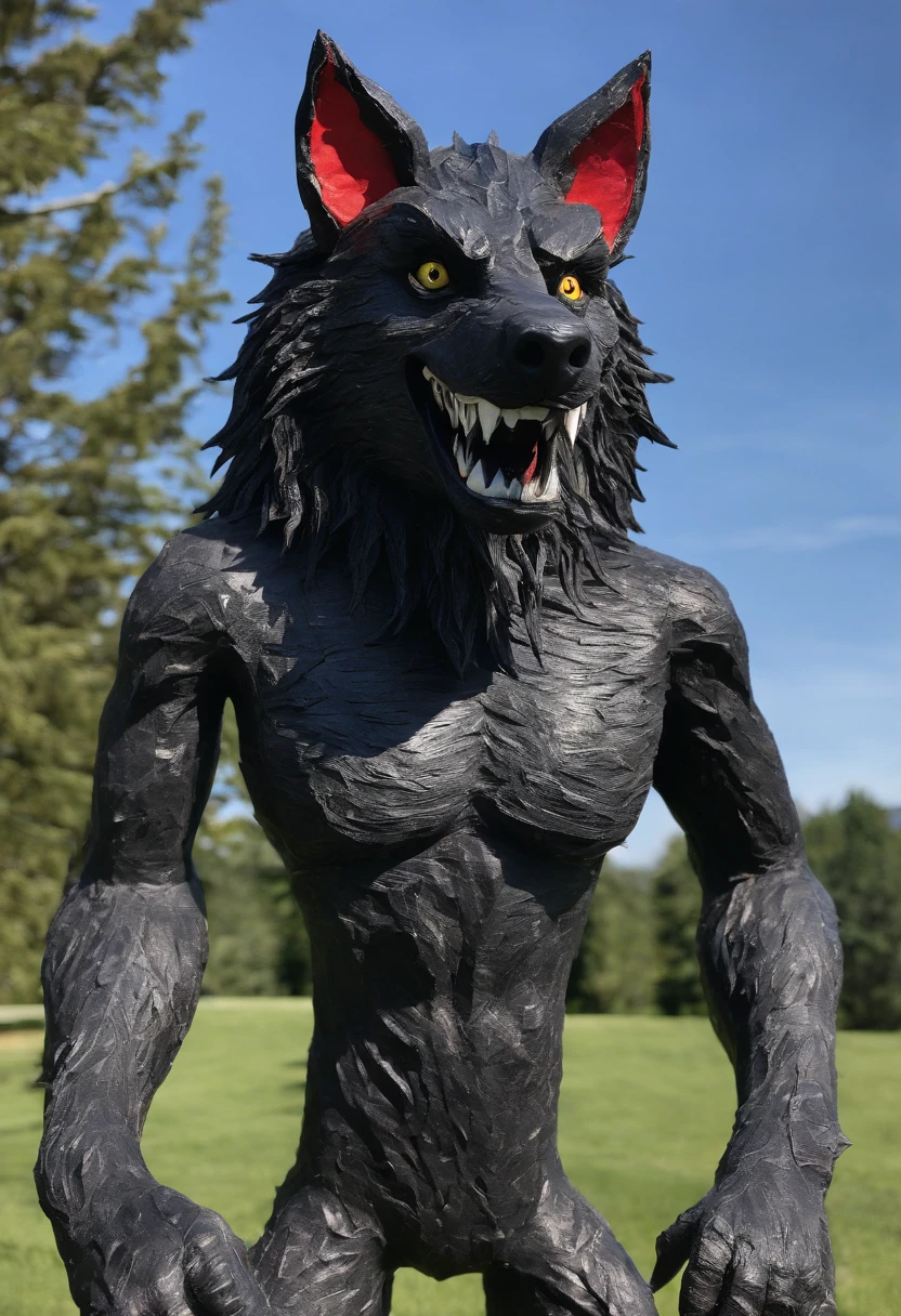 werewolf gigantic black humanoid wolf.