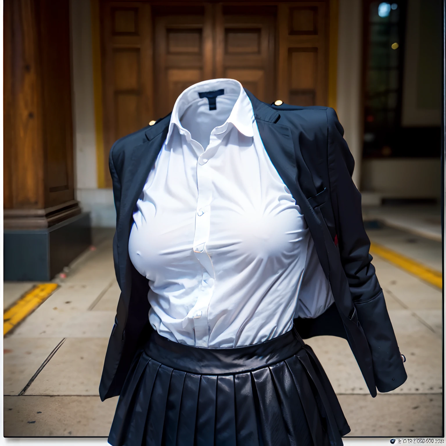 shiny latex school uniform,((invisible, no humans:1.5, headless:1.5, handless, legless)), big breast, (close-up to breast),
(8k, RAW photo, best quality, masterpiece:1.2), (realistic, photo-realistic:1.37),photon mapping, radiosity, ((Hasselblad photography)),physically-based rendering, (hyper realisitic), (8K), (Extremely detailed), (Best Illustration), (Best Quality), (Ultra-detailed)
