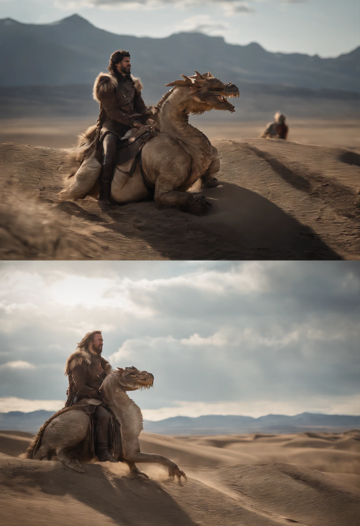 Steppe nomad, Fighting the dragon, Blue sky, Sea, steppe nomad fighting the dragon.