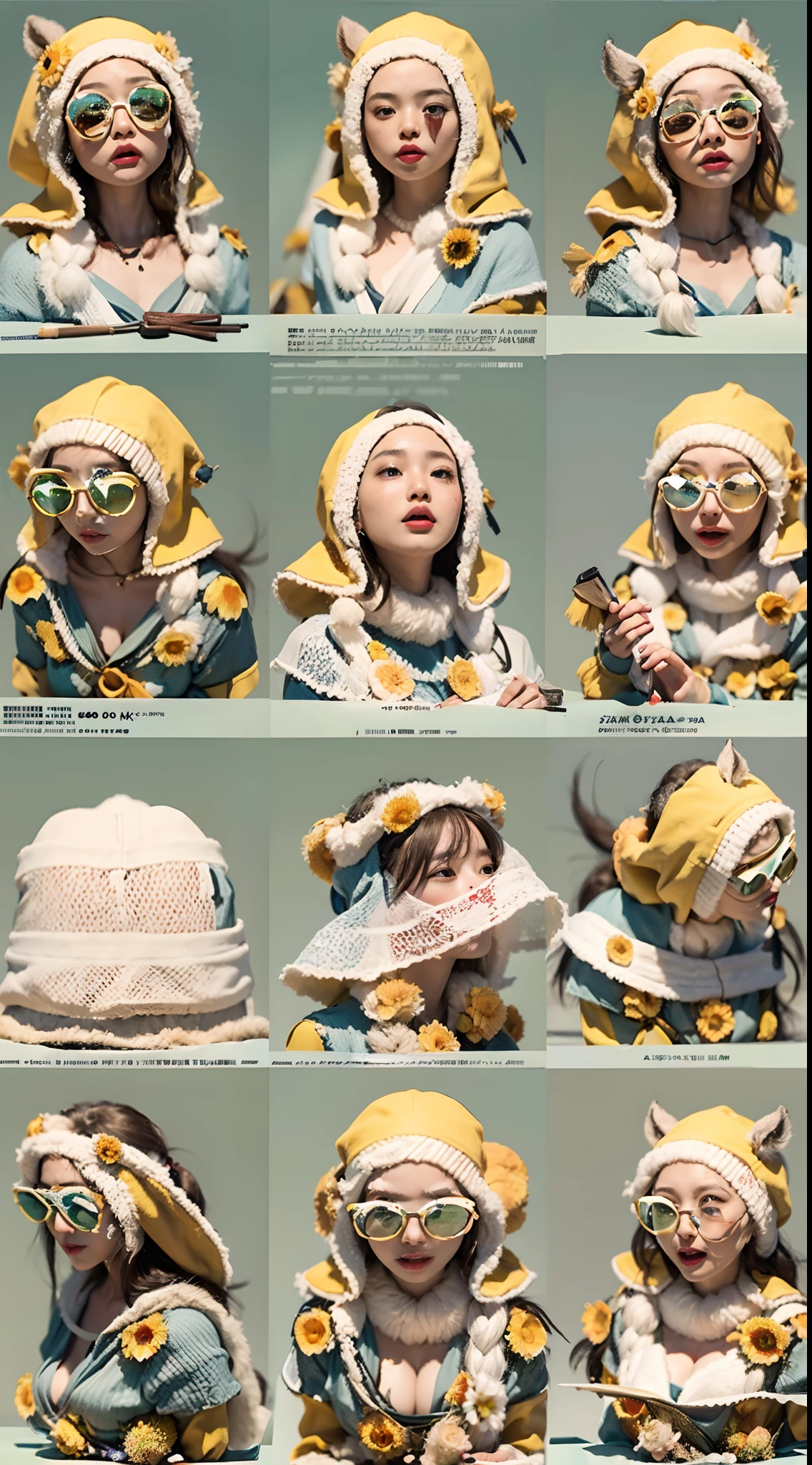 In a very grand scene,The extra-large wide-angle lens captures the appearance of a female centaur。She is a Sunflower Worship nun,Always opposed(Healing emoji smiley face of knitted sunflower puppet😊:99.99)DOA。She is tall,It has the ultimate curvy beauty,The muscles are slender and firm,Beautiful lines。She has(Super huge sky blue eyes:99.99)、always(Wearing sexy glasses:6.66)、(She wears solemn nun attire:9.9)、Stepping on a boot-style skyscraper-heel、A pink cross hangs on his chest。Use Midjourney's advanced tools,Designed for female centaurs(A knitted sunflower puppet and create a super healing cartoon smiley face in the center of the flower tray as a decoration:9.9),and noble and solemn nun costumes,and highlight her unique physiological characteristics and appearance details,Add realism。And in the context of her prayers and listening to confessions,Spectacular views of nature,Such as the sky where storms and sunny days alternate、Brilliant rivers of stars and auroras、The snow-capped summit of Mount Everest、Fireworks in the mountain town, etc。ao mesmo tempo,Away from the hustle and bustle next to the chapel,Create a fantastic scene。Use Midjourney's advanced tools and multiple color palettes、Brush Strokes、Texture tools and model packages,It shows a sense of atmosphere where beauty and charm coexist。The charm of the female centaur is highlighted through color and lines,Enhance realism with detailing,Create a surreal dreamy feeling。Additionally,Use Midjourney's tools to add various exorcism props and books to the female centaur、pergaminhos,Create intricate hairstyles and outfits,Give her a sense of premium。She never flinches,No matter what monster you encounter,can respond quickly,Even the most extreme armies of natural disasters and monsters could not stop her and her front(Sunflower with Tyndall effect that emits sunlight9.99)。Use Midjourney's powerful tools,You can do it with incredible detail and beauty,Bring this ultra-grand and beautiful scene to life。Ultra-grand sc
