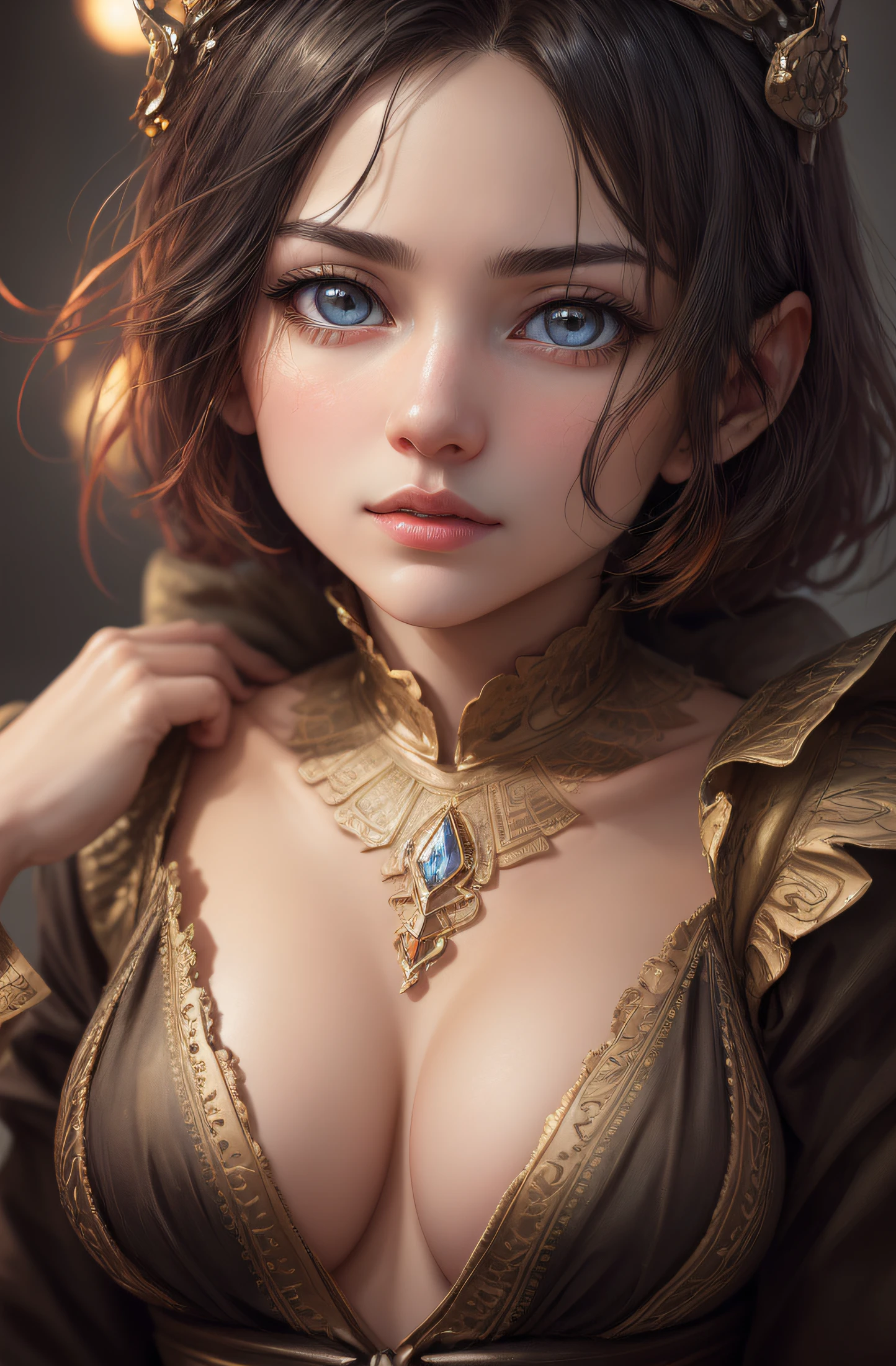 closeup face, detailed digital anime art, Anime with small details, Best Quality, Masterpiece, Ultra-detailed, Beautiful, hight resolution, Original,CG 8K ультрареалистичный, perfect artwork, beatiful face, Face Clean, Skin, hyper realistic, Ultra Detailed, A detailed eye, dramatic  lighting, (Realistic) Realistic, Full HD, Best Quality, Best Quality, Beautiful lighting, (8k wallpaper of extremely detailed CG unit), High Details, sharp-focus, The art of dramatic and photorealistic painting, housemaid, maid's clothes, High detail of clothing,